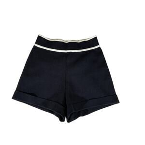 FRNCH Black & White Trim Knit Sweater Shorts (M/L)